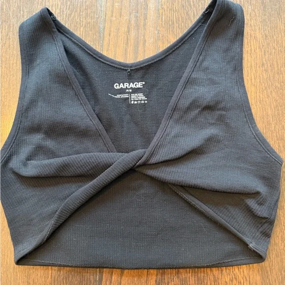 Garage Black Twist Front Crop Top Juniors size small - Picture 2 of 5